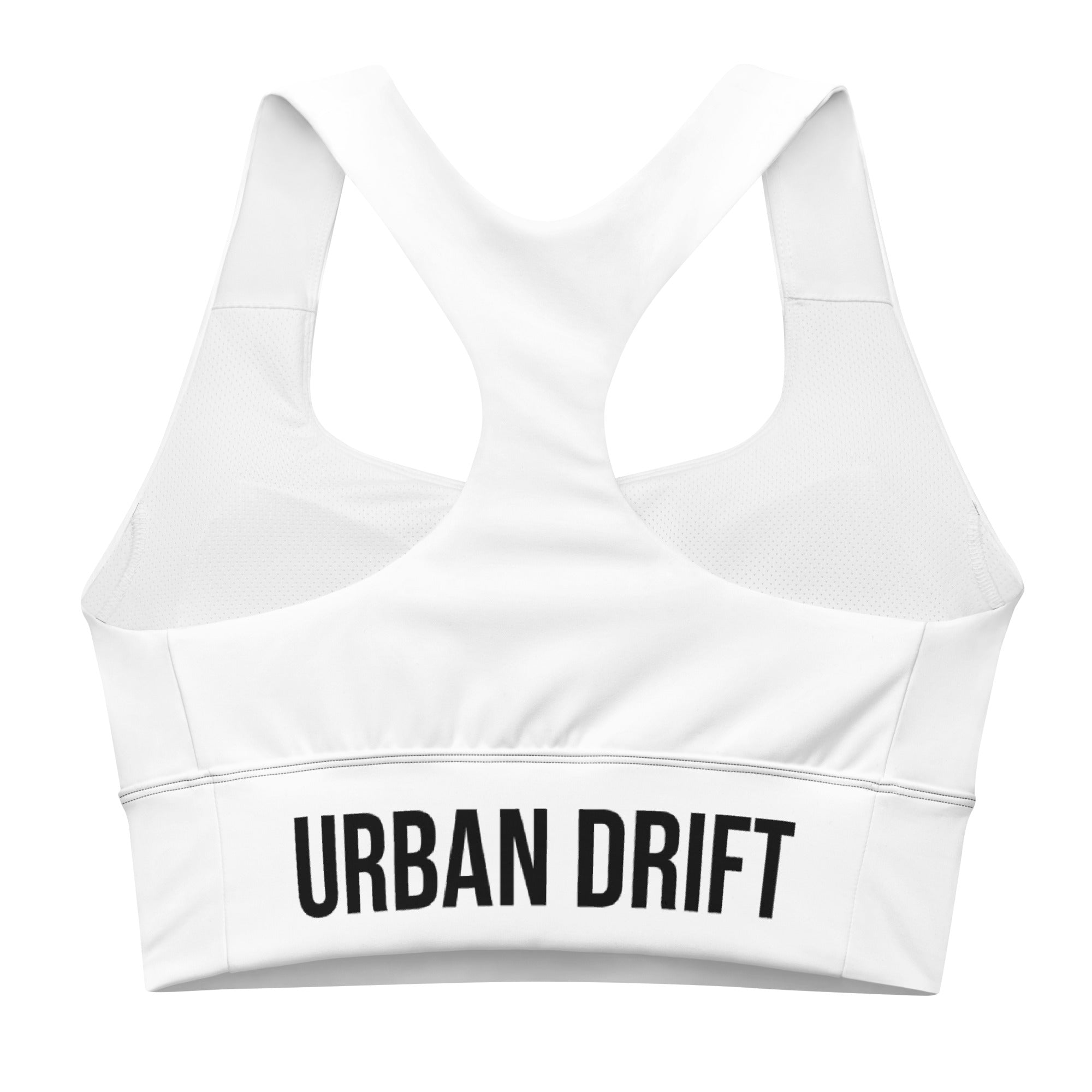 Urban drift women white recycled longline sports bra