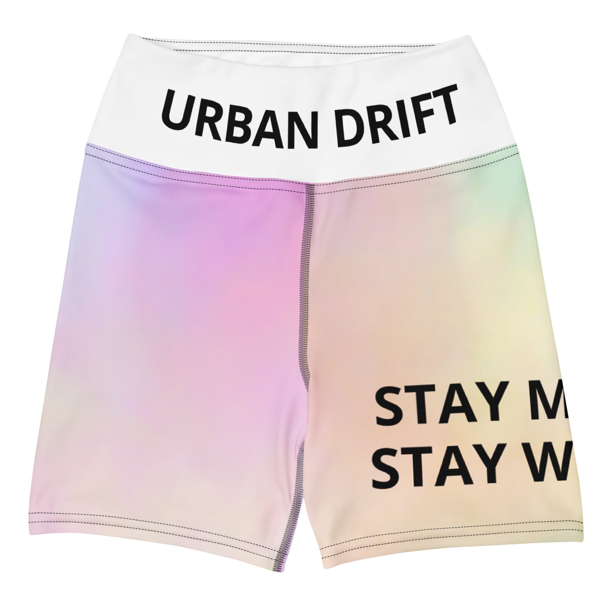 Urban drift women tie dye highwaist yoga short high support fitness wear