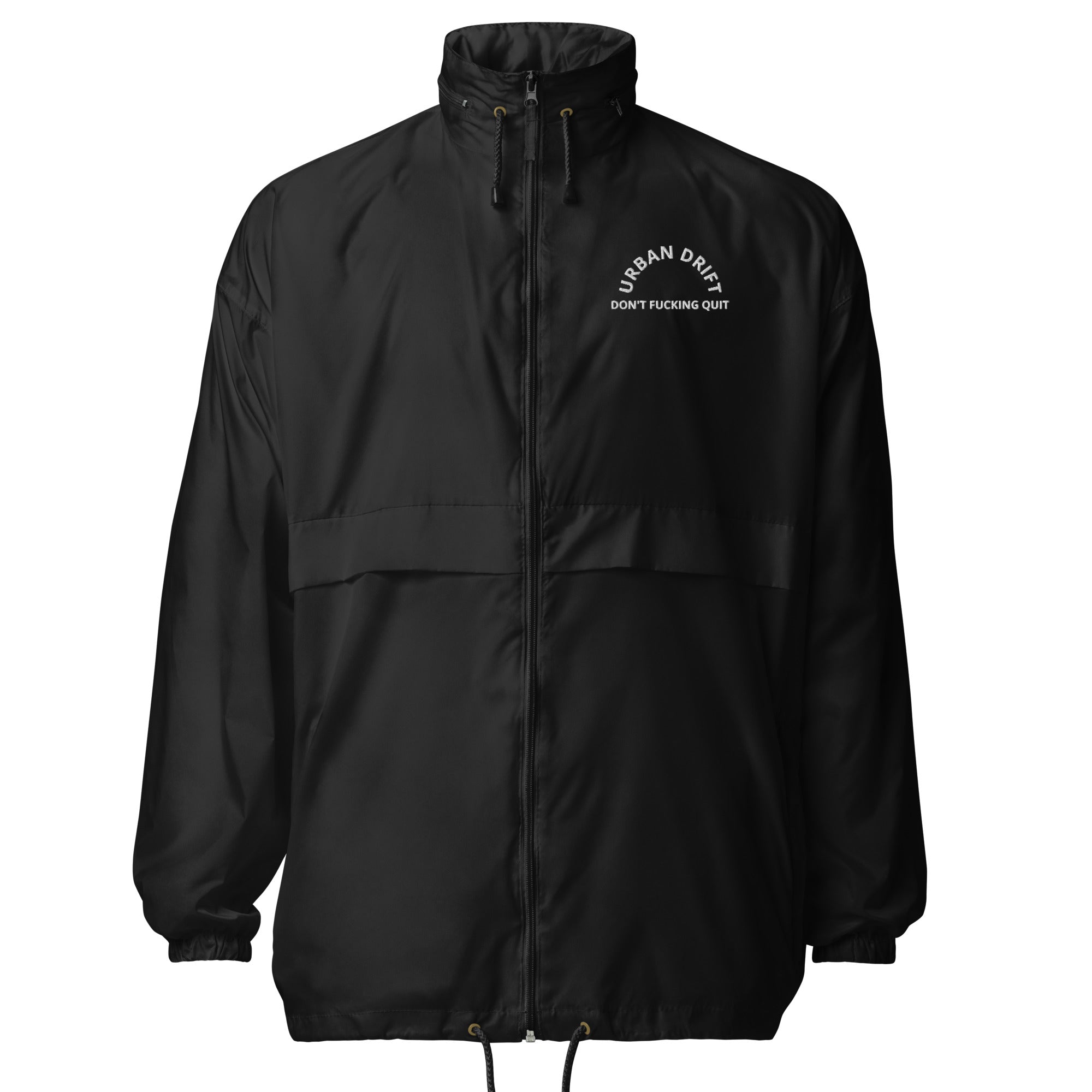 Urban drift unisex black windbreaker 