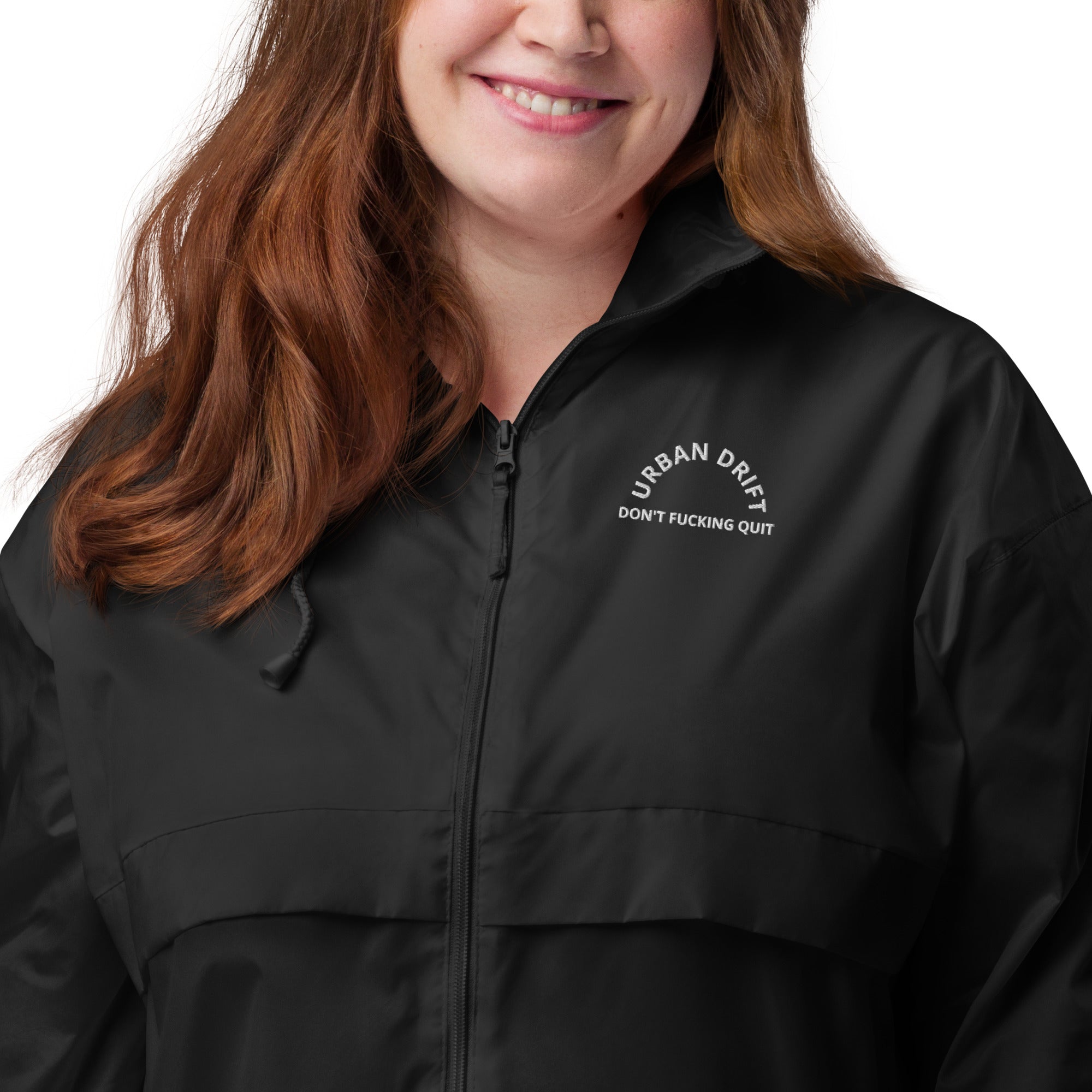Urban drift unisex black windbreaker 