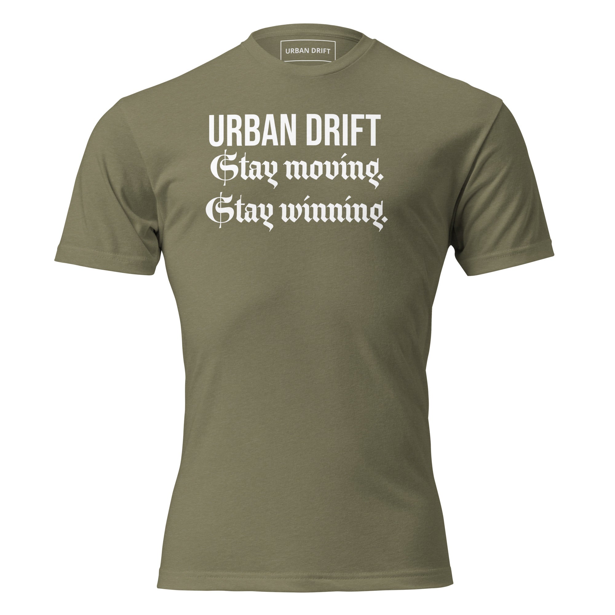 Urban drift unisex military green fitted T-shirt 