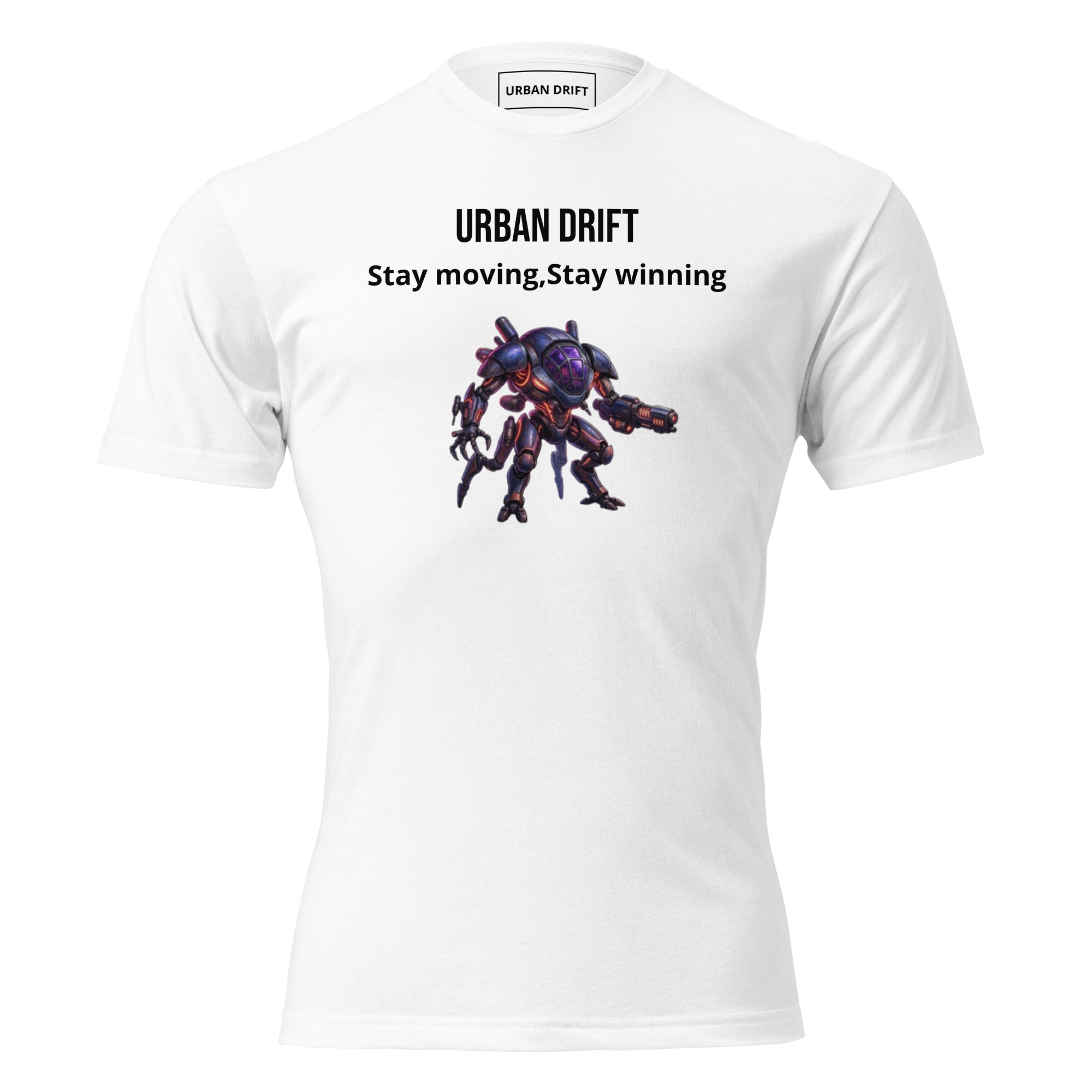Urban drift unisex white fitted T-shirt 