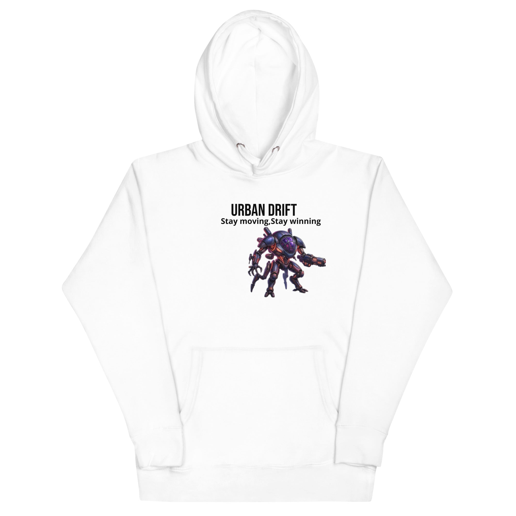 Urban drift unisex white hoodie