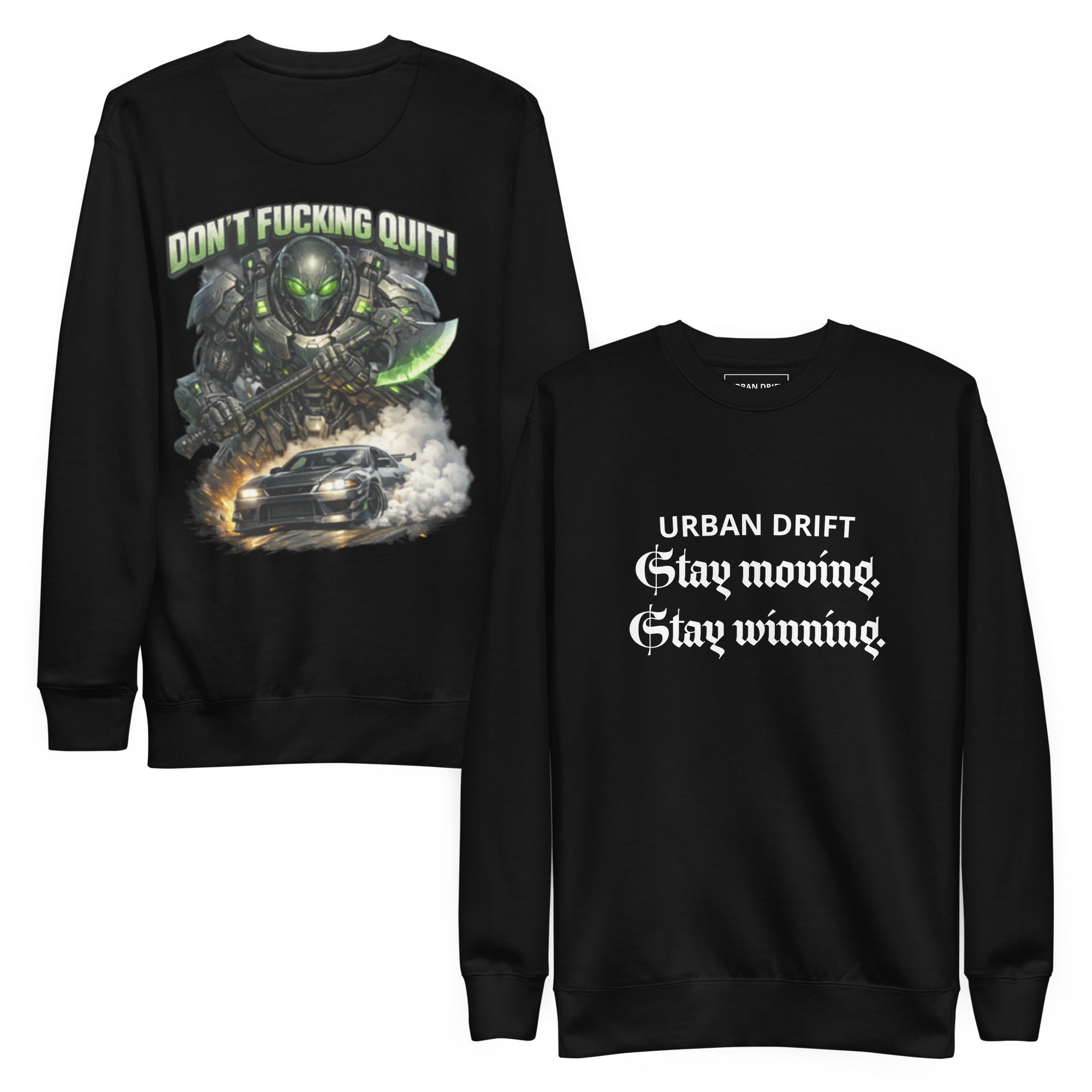 Urban drift unisex black premium sweatshirt 