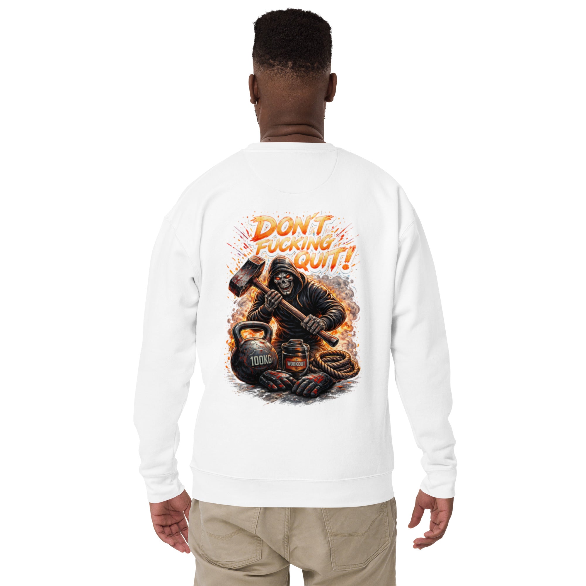 Urban drift unisex white premium sweatshirt 