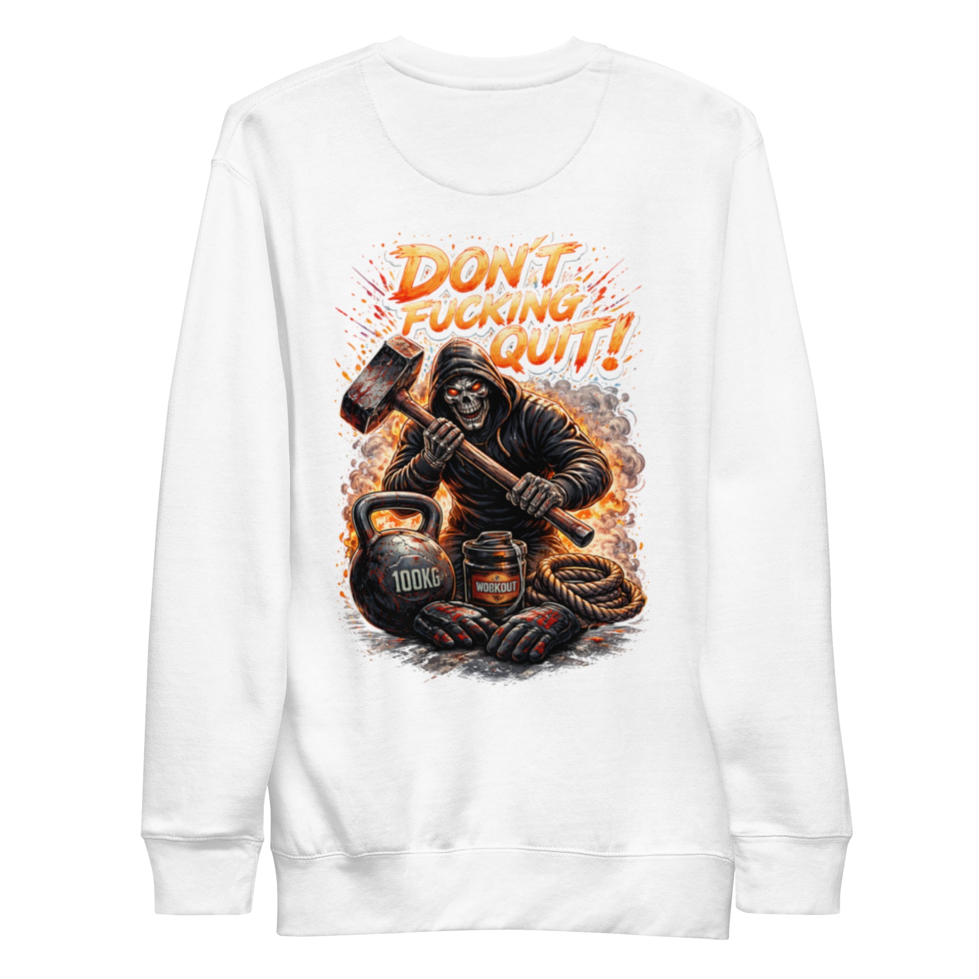 Urban drift unisex white premium sweatshirt 
