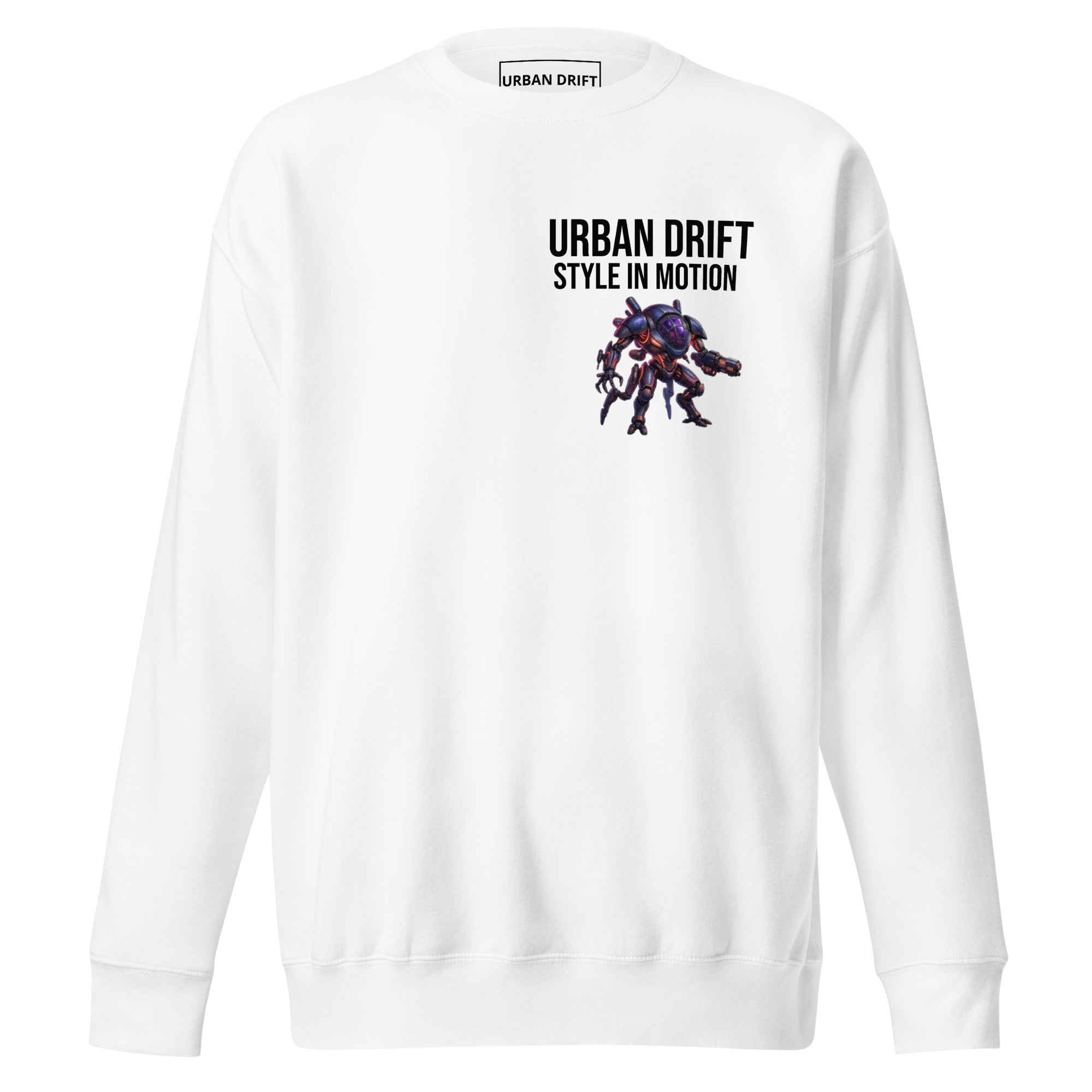 Urban drift unisex white premium sweatshirt 