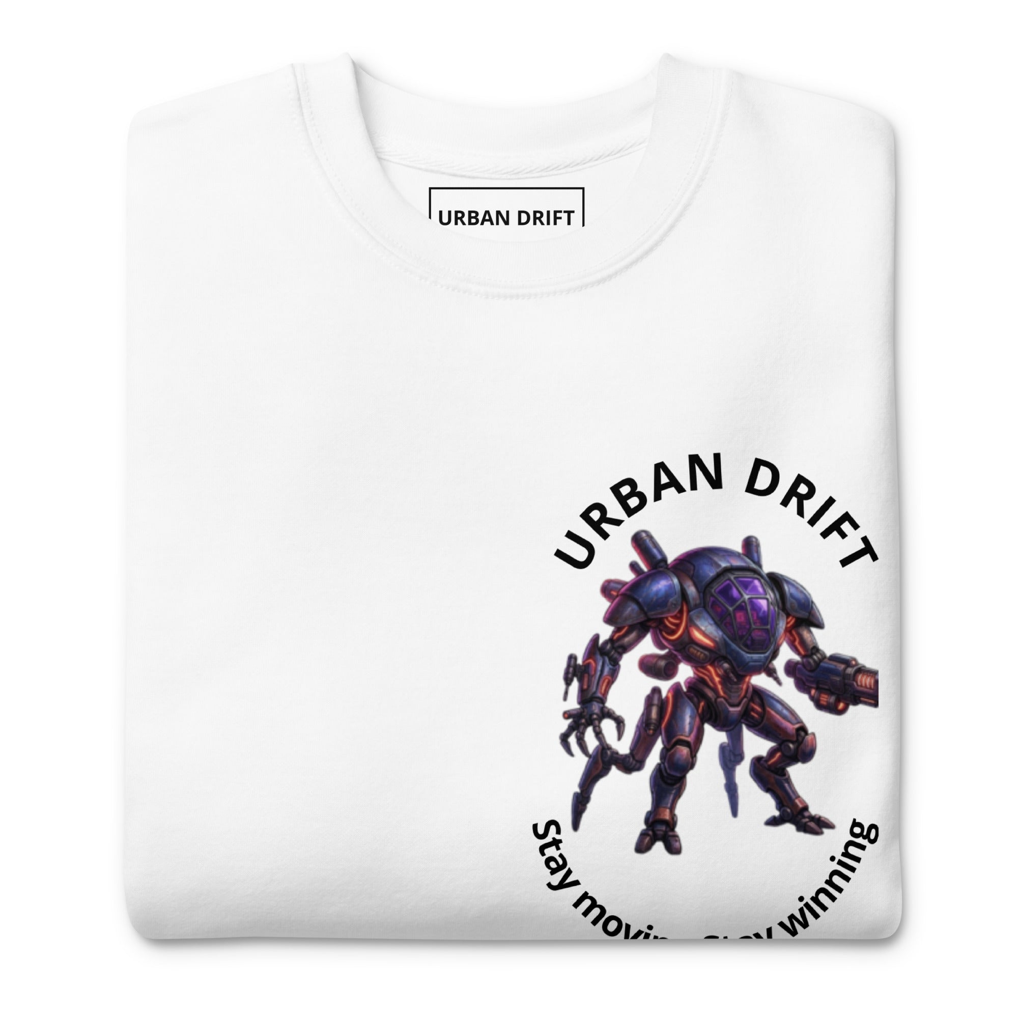 Urban drift unisex white premium sweatshirt 
